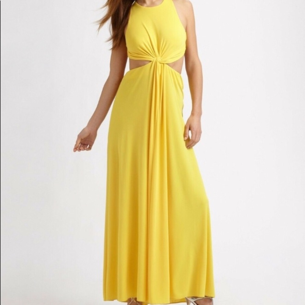 BCBG MAXAZRIA Red Olesya Draped cut out Gown - Picture 2 of 6